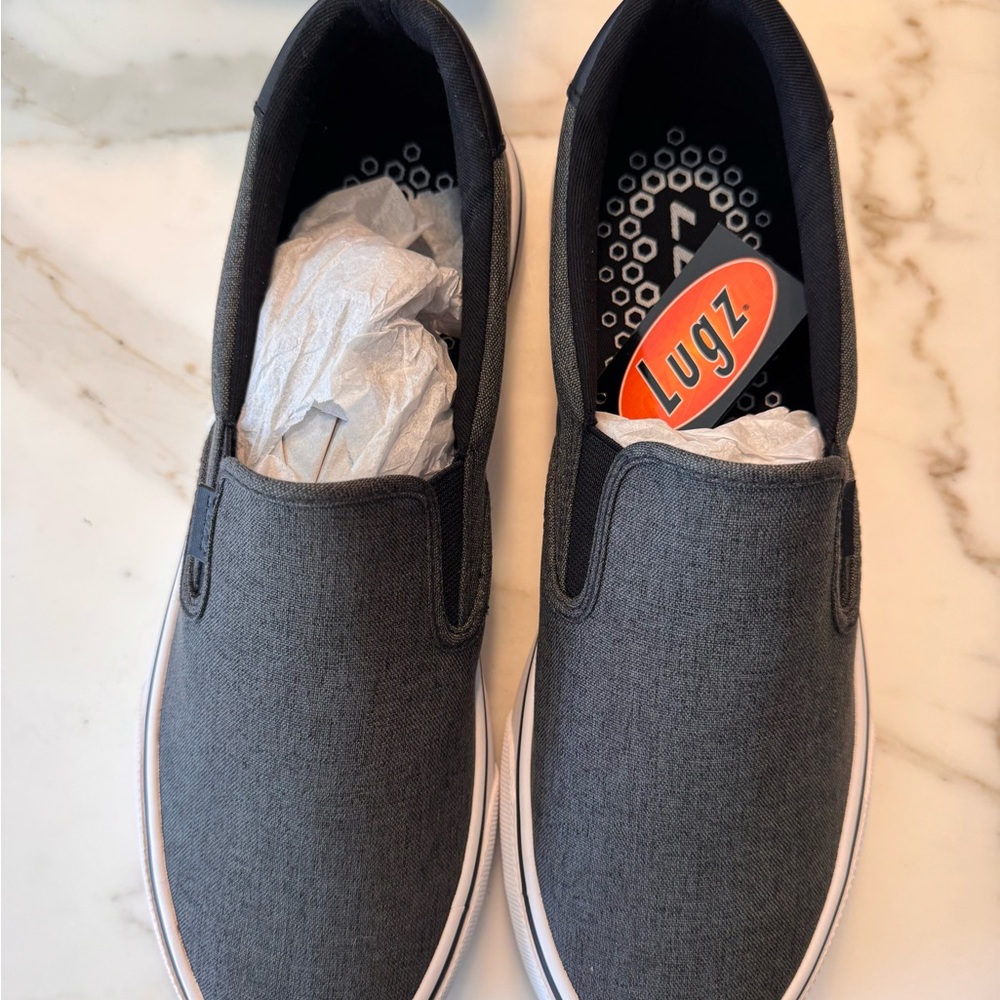Lugz Men's Slip-On Canvas Loafers in Charcoal Gray